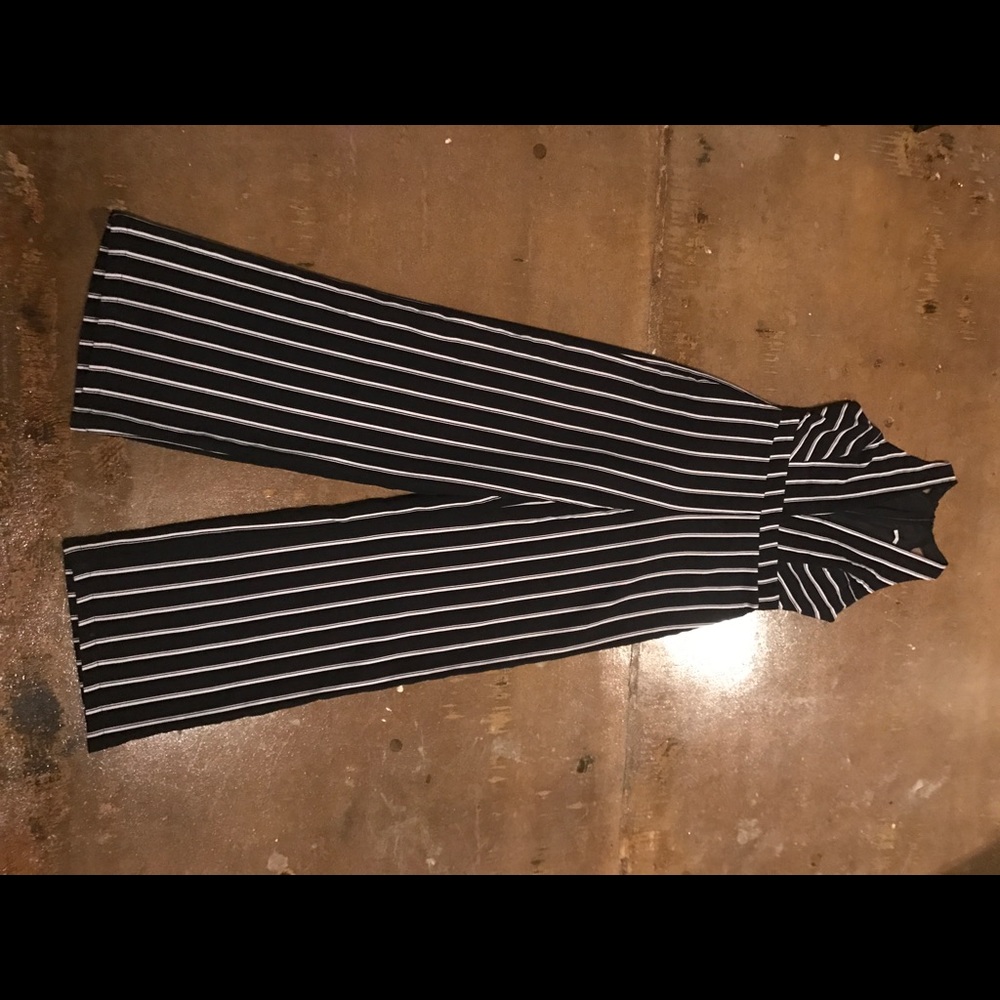 Stripped jump suit